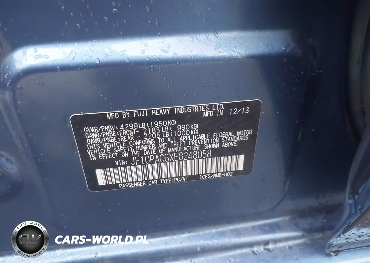2014 Subaru Impreza 2.0I Premium VIN:JF1GPAC6XE8248058 - 9
