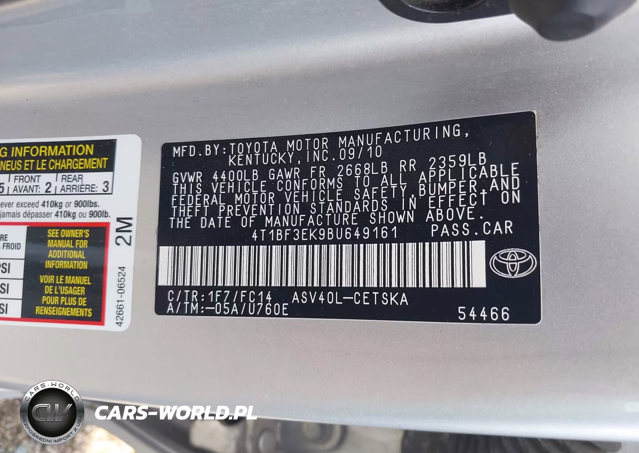 2011 Toyota Camry Se VIN:4T1BF3EK9BU649161 - 9