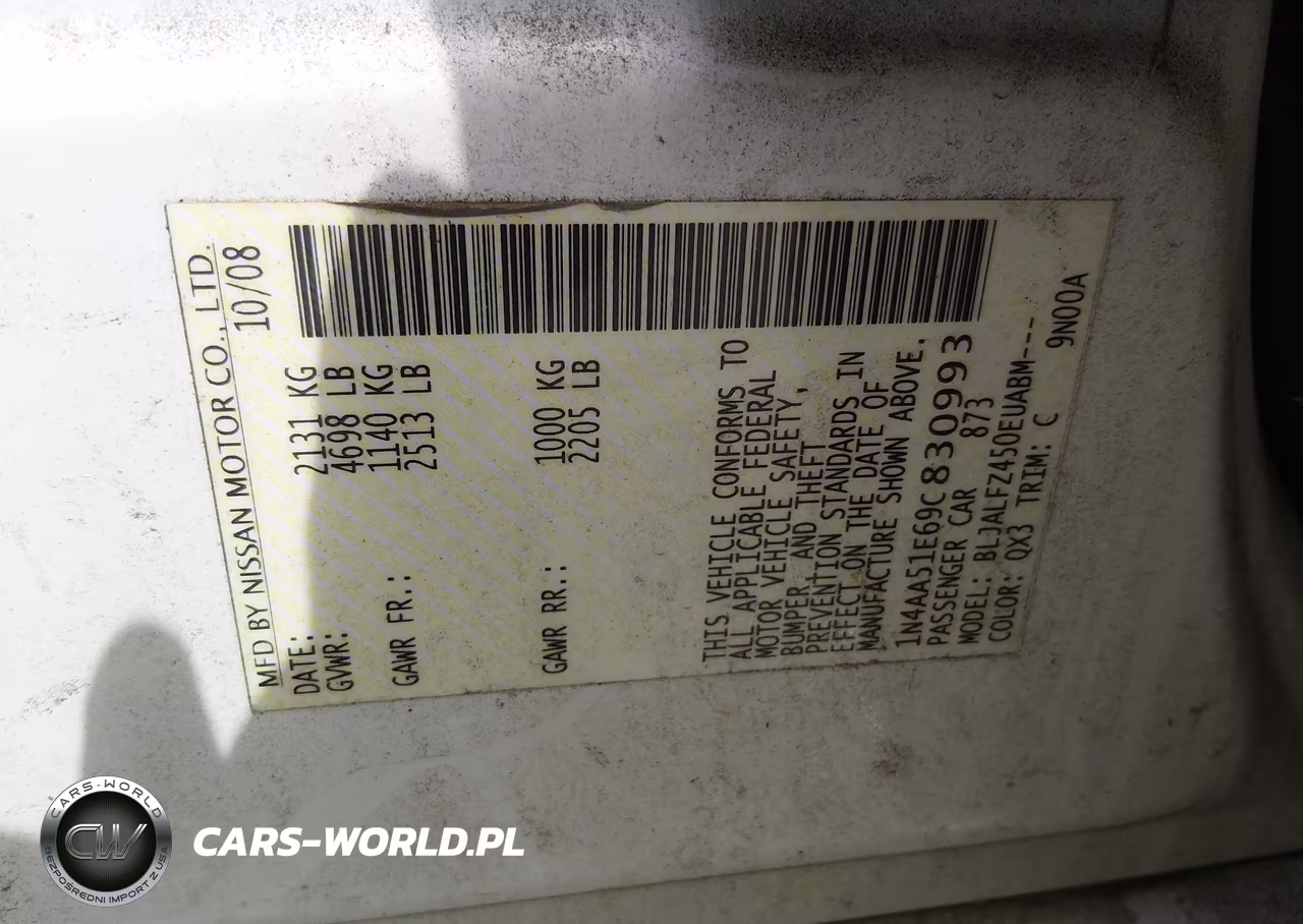 2009 Nissan Maxima 3.5 Sv VIN:1N4AA51E69C830993 - 9