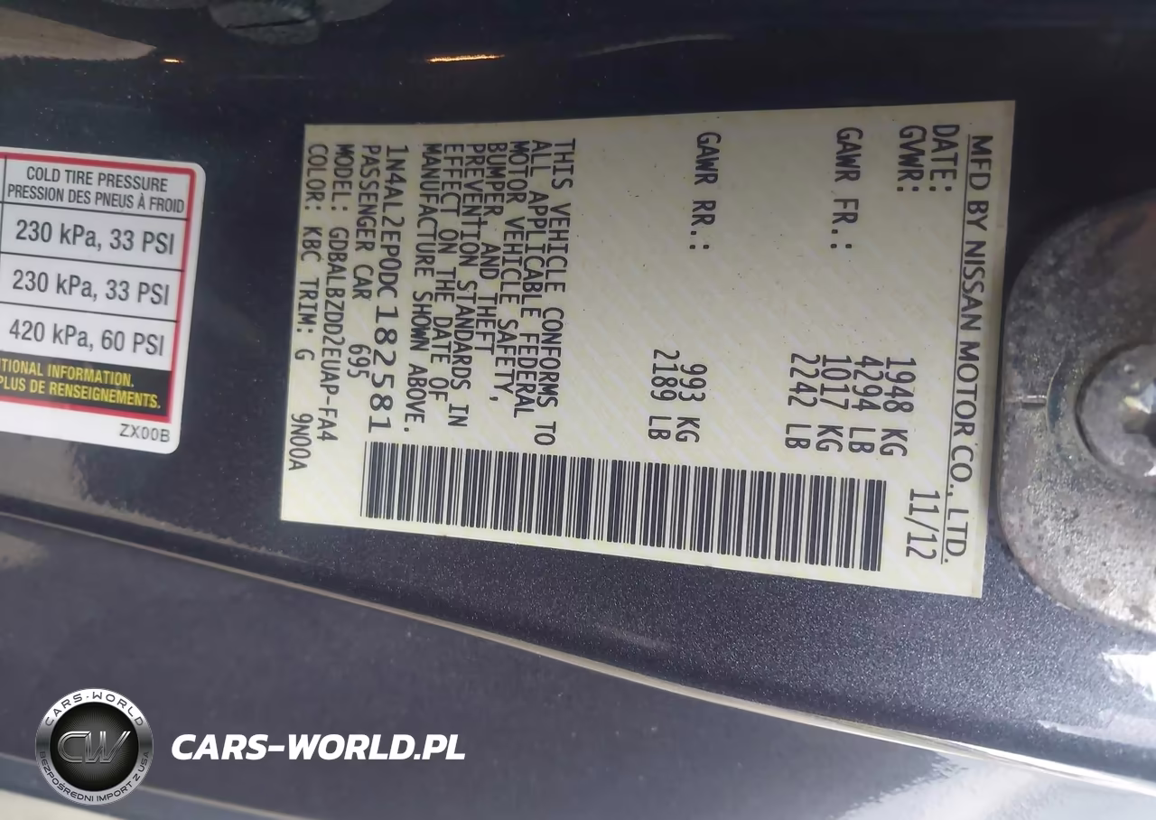 2013 Nissan Altima 2.5 S VIN:1N4AL2EP0DC182581 - 9