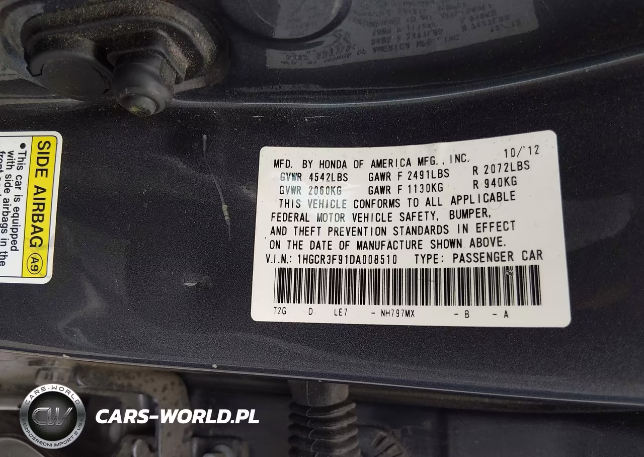 2013 Honda Accord Touring VIN:1HGCR3F91DA008510 - 9