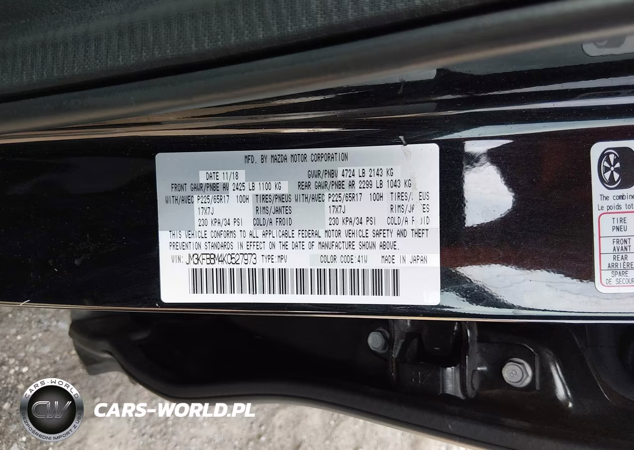 2019 Mazda Cx-5 Sport VIN:JM3KFBBM4K0527973 - 9