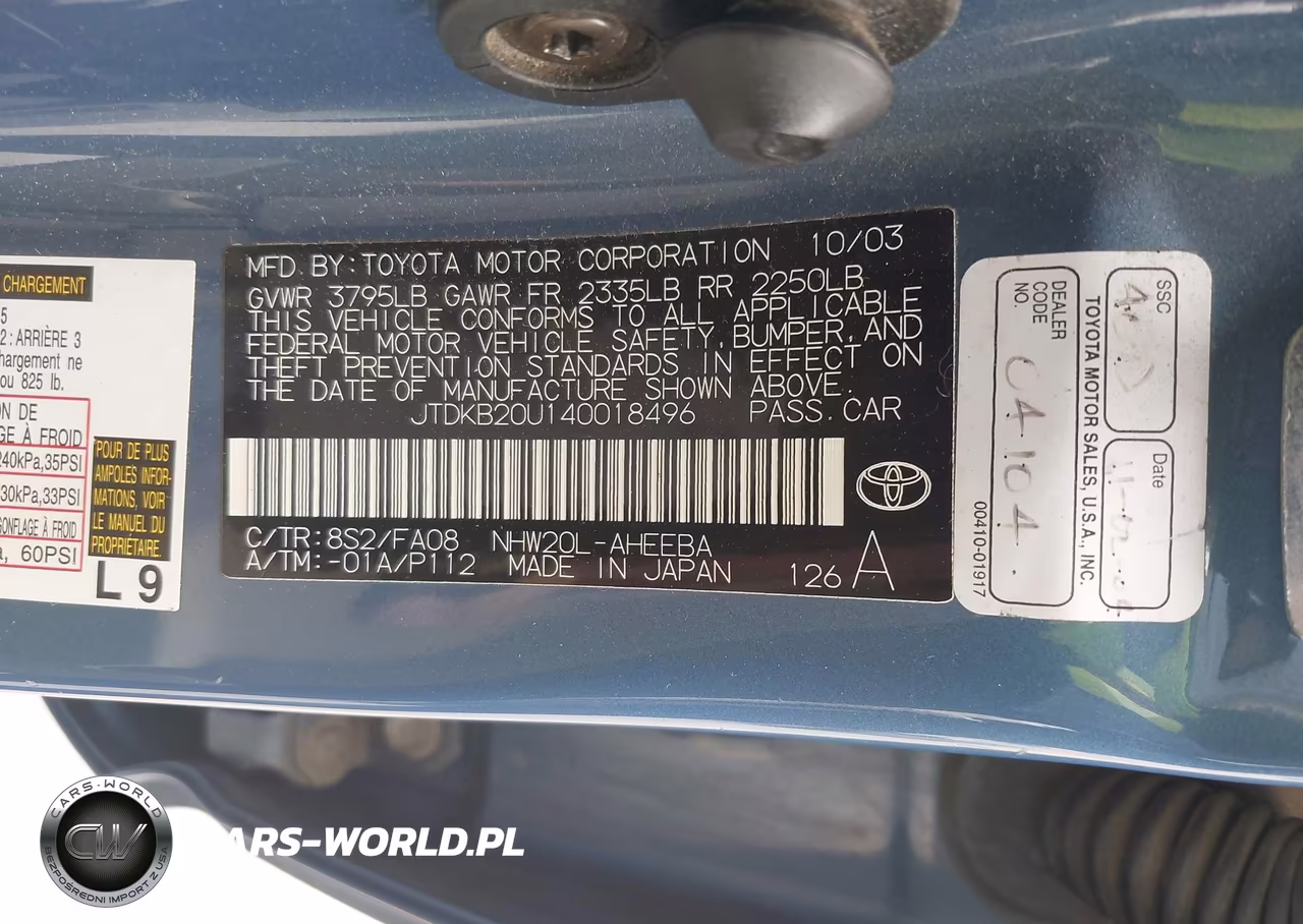 2004 Toyota Prius VIN:JTDKB20U140018496 - 9