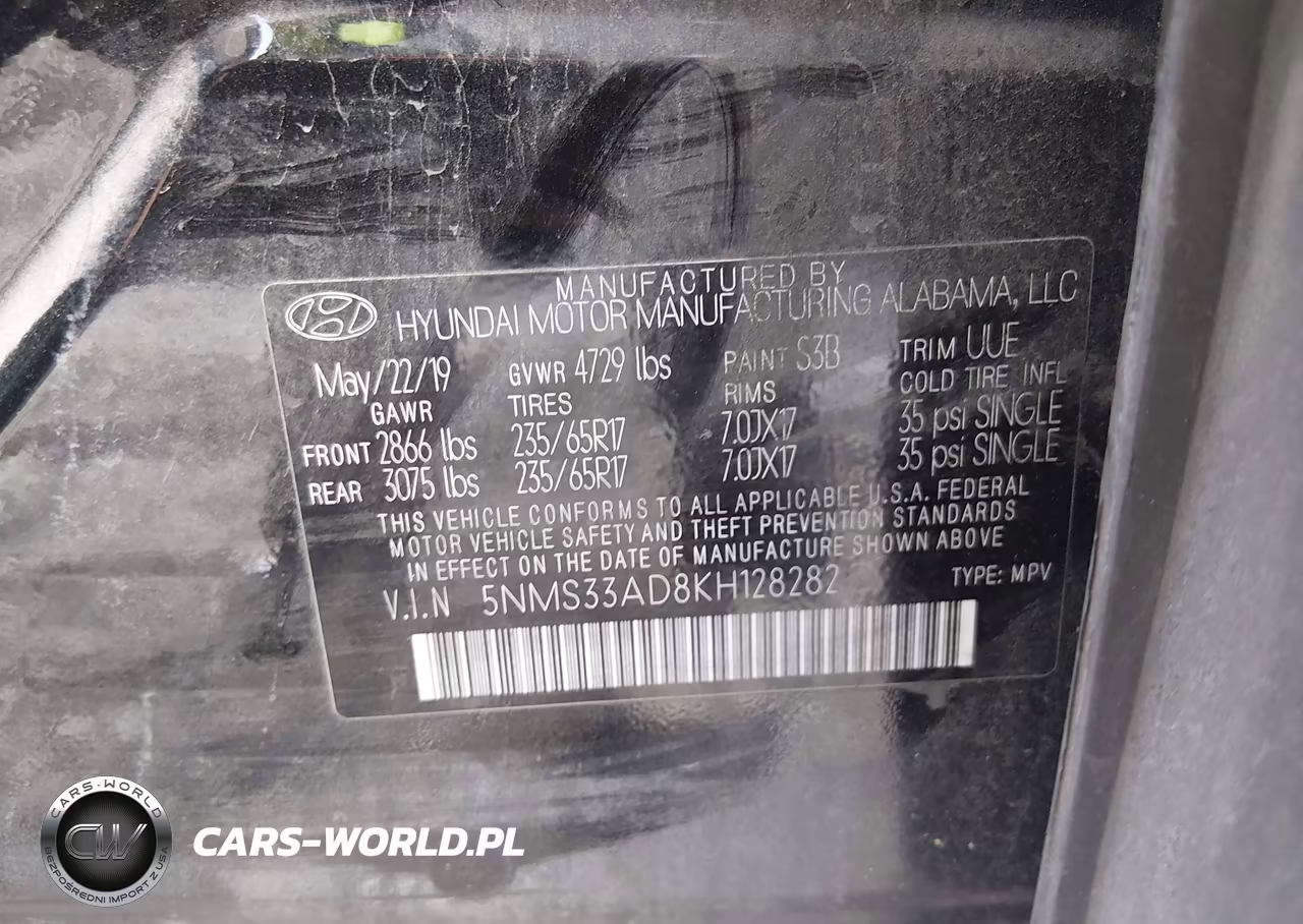 2019 Hyundai Santa Fe Sel VIN:5NMS33AD8KH128282 - 9