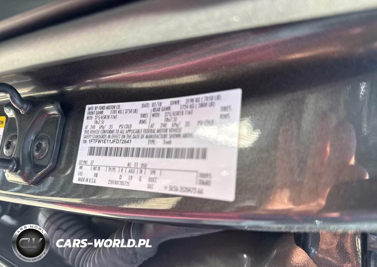 2018 Ford F150 Supercrew VIN:1FTFW1E11JFD72641 - 9