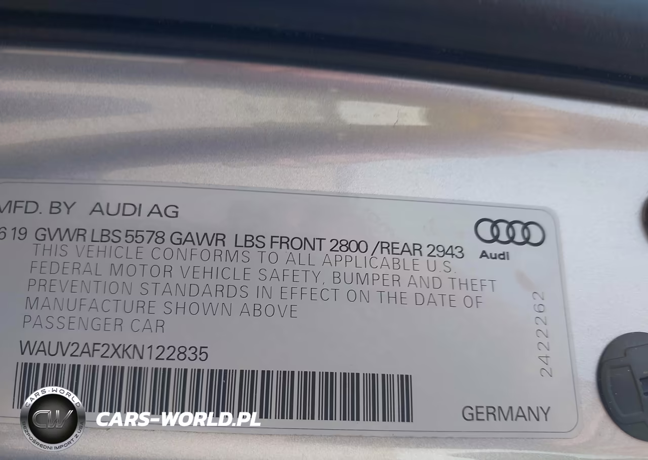 2019 Audi A7 55 Premium VIN:WAUV2AF2XKN122835 - 9