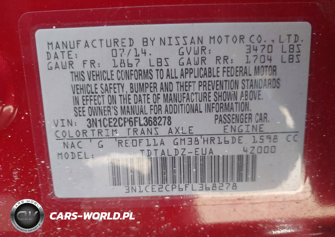 2015 Nissan Versa Note S (Sr)-S Plus-Sl-Sr-Sv VIN:3N1CE2CP6FL368278 - 9