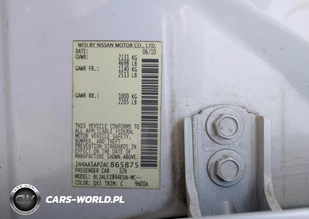 2010 Nissan Maxima 3.5 Sv VIN:1N4AA5AP2AC865875 - 9
