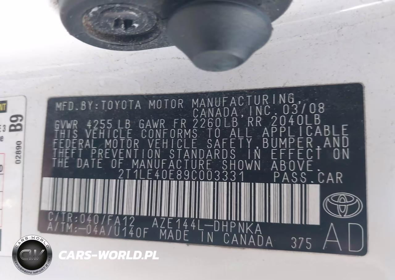 2009 Toyota Matrix S VIN:2T1LE40E89C003331 - 9