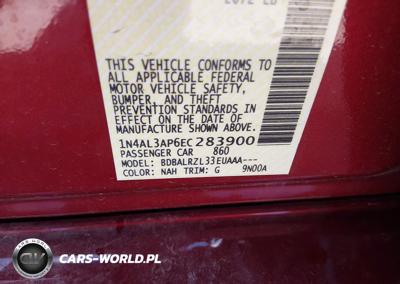 2014 Nissan Altima 2.5-2.5 S-2.5 Sl-2.5 Sv VIN:1N4AL3AP6EC283900 - 9