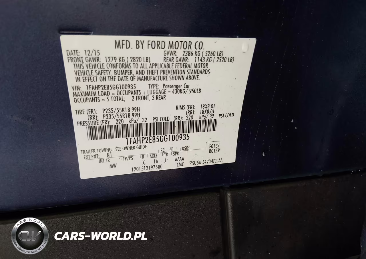 2016 Ford Taurus Sel VIN:1FAHP2E85GG100935 - 9
