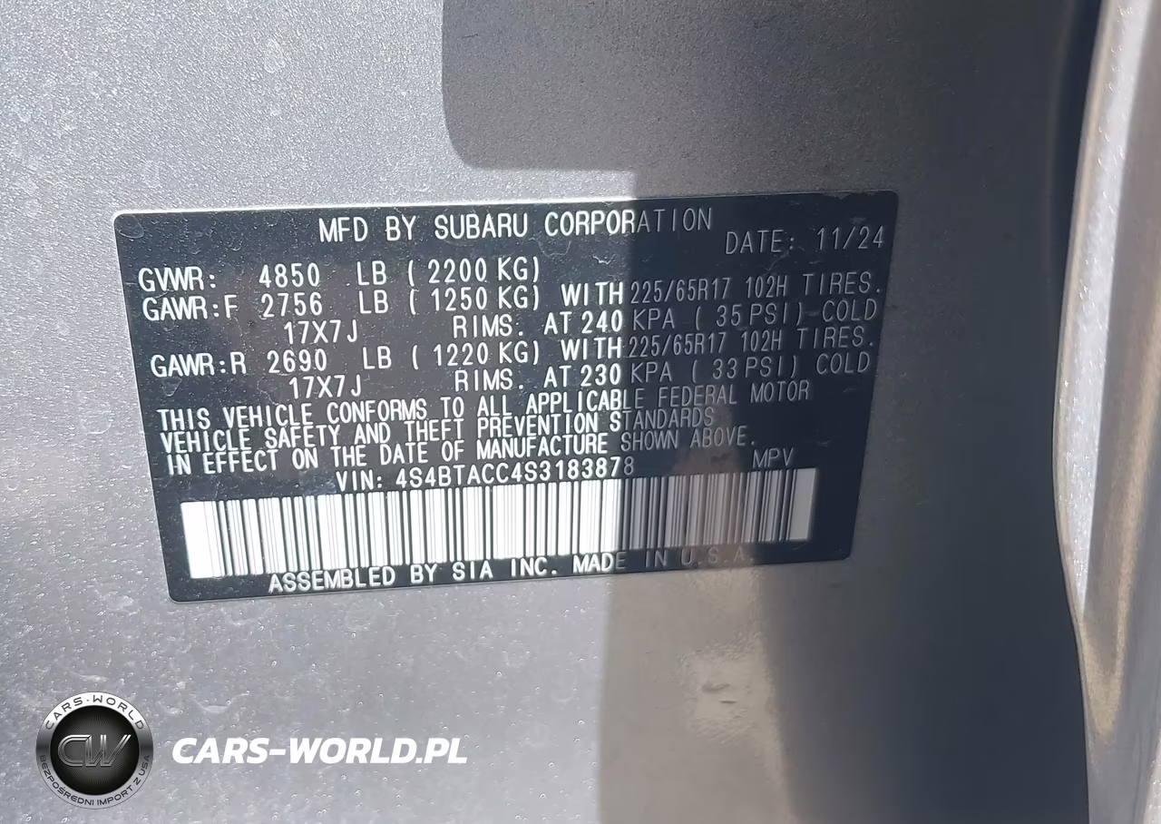 2025 Subaru Outback Premium VIN:4S4BTACC4S3183878 - 9