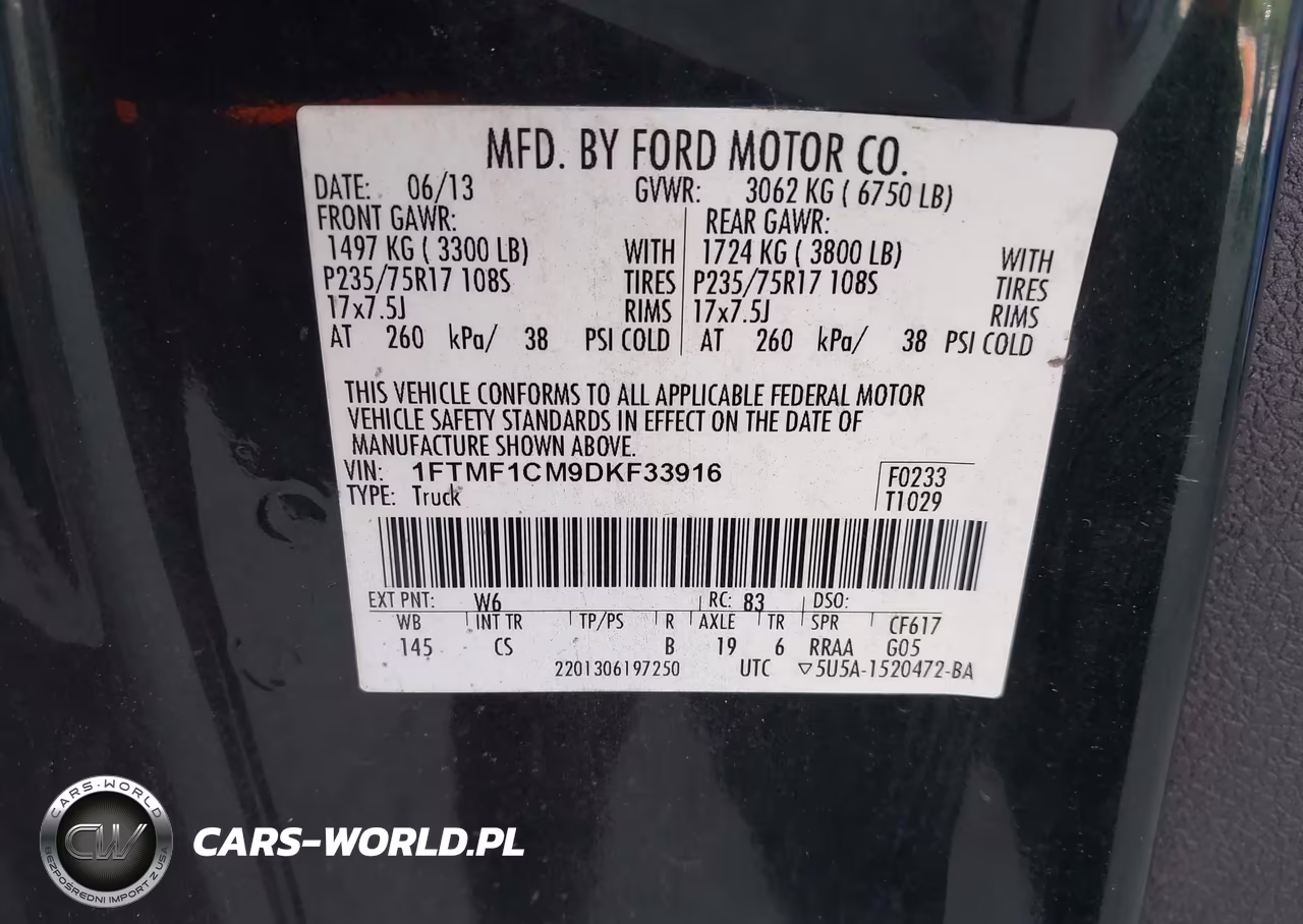 2013 Ford F-150 Xl VIN:1FTMF1CM9DKF33916 - 9