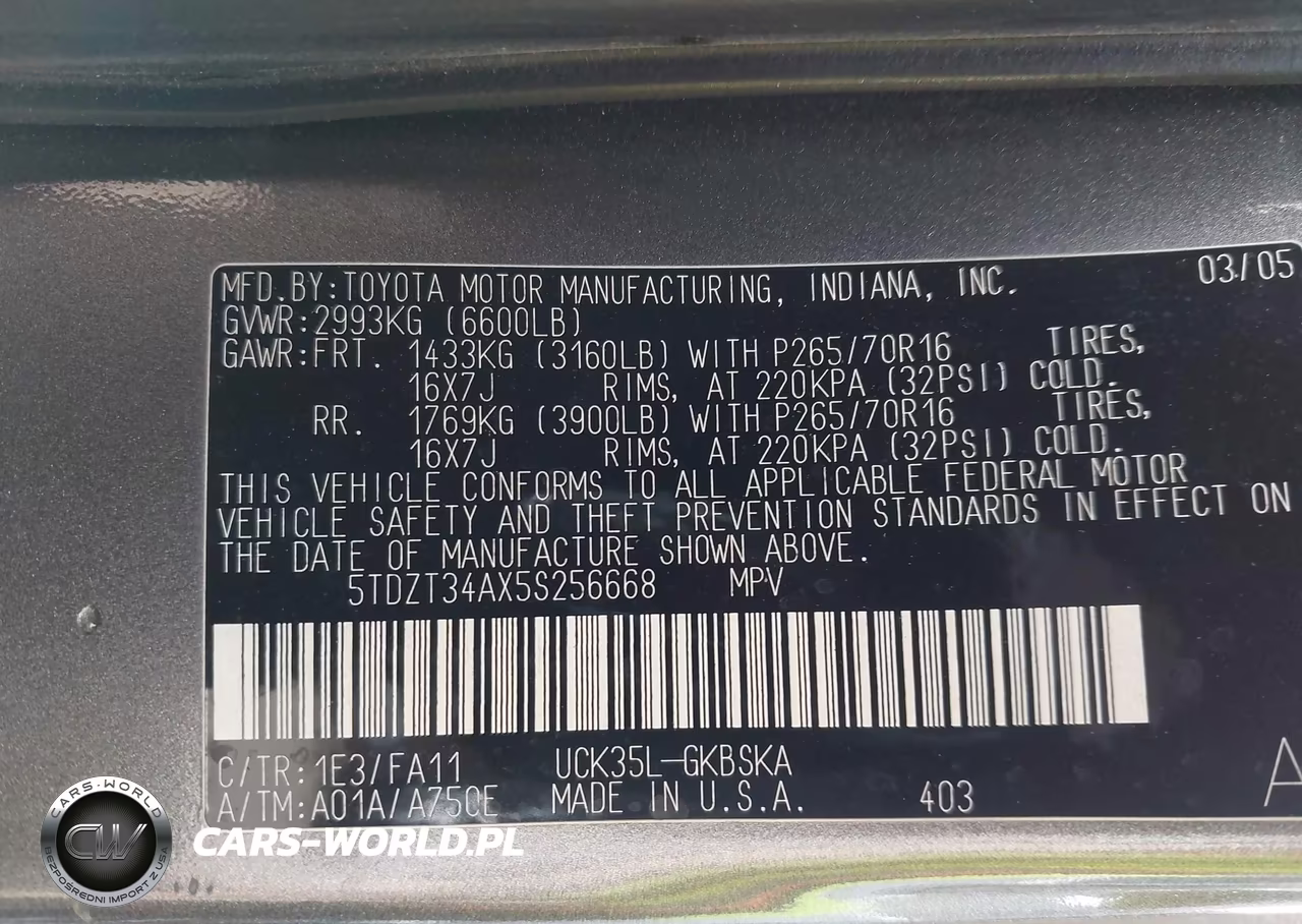 2005 Toyota Sequoia Sr5 V8 VIN:5TDZT34AX5S256668 - 9