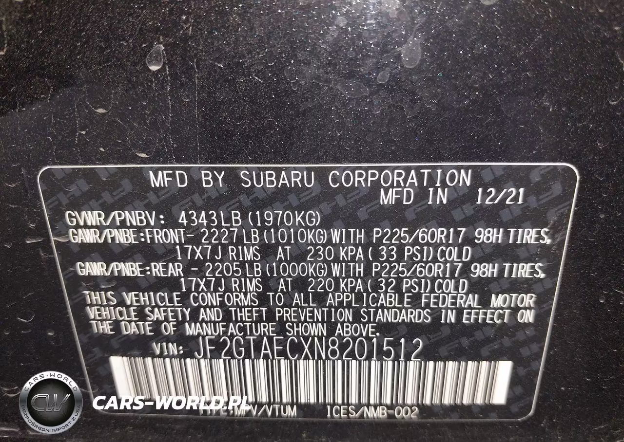 2022 Subaru Crosstrek Premium VIN:JF2GTAECXN8201512 - 9