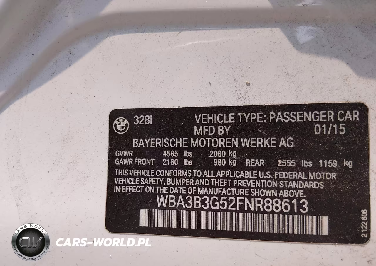2015 BMW 328I xDrive VIN:WBA3B3G52FNR88613 - 9