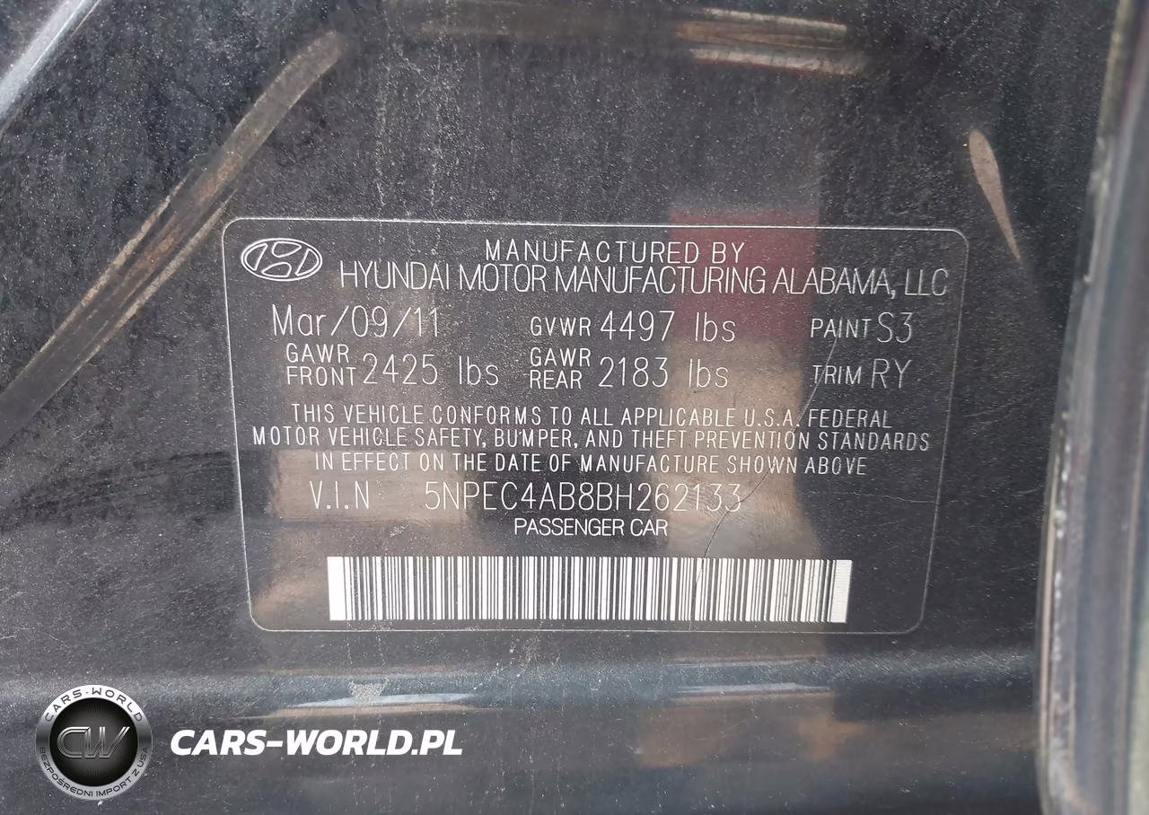 2011 Hyundai Sonata Se 2.0T VIN:5NPEC4AB8BH262133 - 9