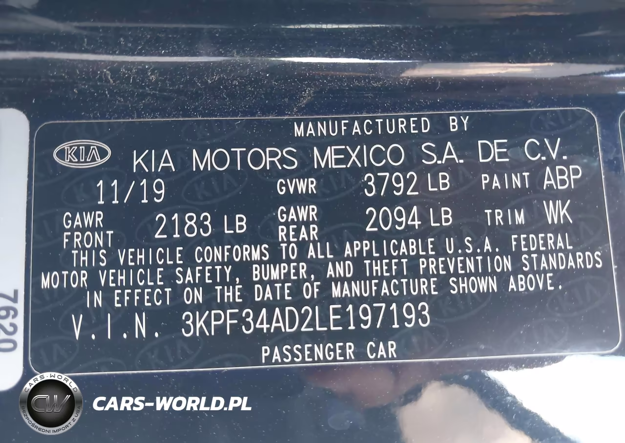 2020 Kia Forte Gt-Line VIN:3KPF34AD2LE197193 - 9