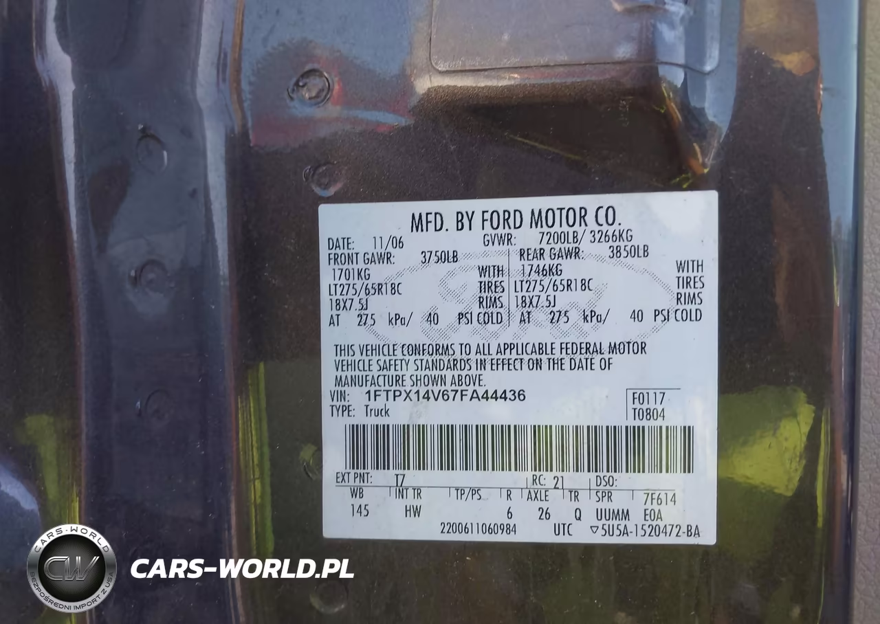 2007 Ford F-150 Fx4-Lariat-Xl-Xlt VIN:1FTPX14V67FA44436 - 9