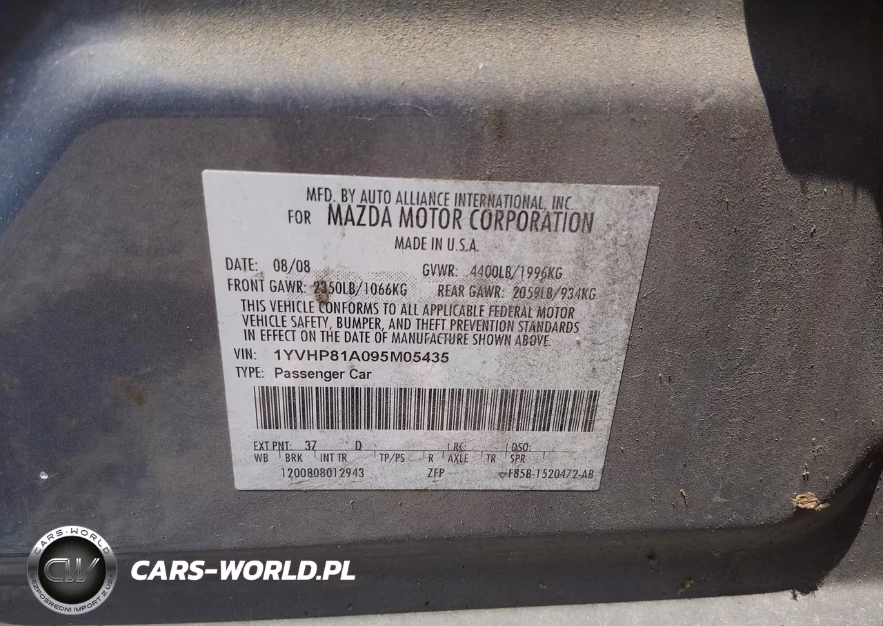 2009 Mazda Mazda6 I Sport VIN:1YVHP81A095M05435 - 9