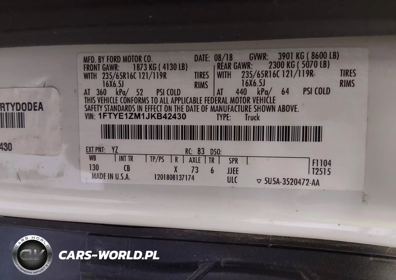 2018 Ford Transit-150 VIN:1FTYE1ZM1JKB42430 - 9