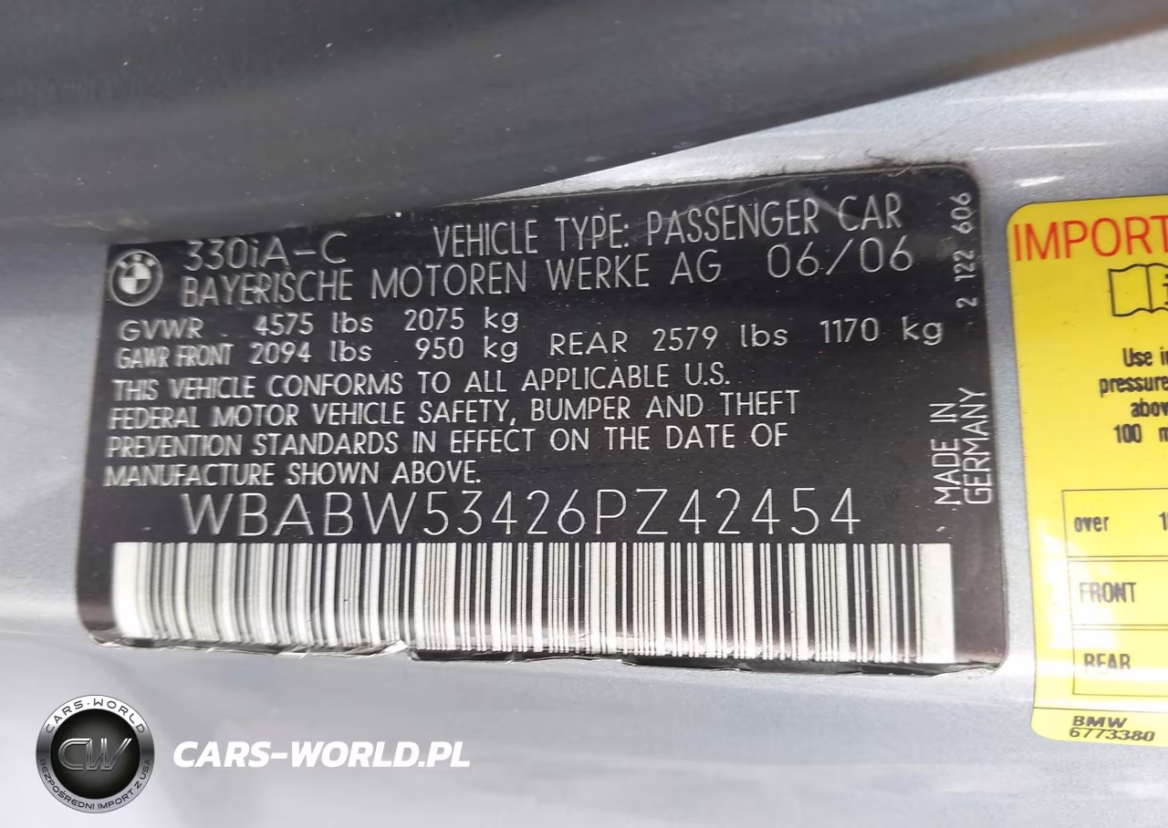2006 BMW 330Ci VIN:WBABW53426PZ42454 - 9