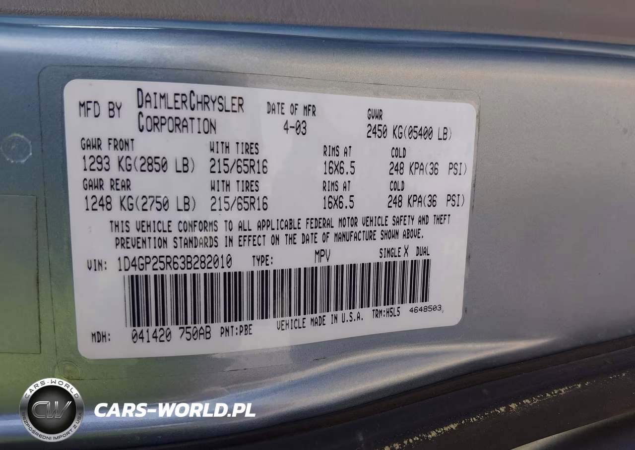 2003 Dodge Caravan Se VIN:1D4GP25R63B282010 - 9