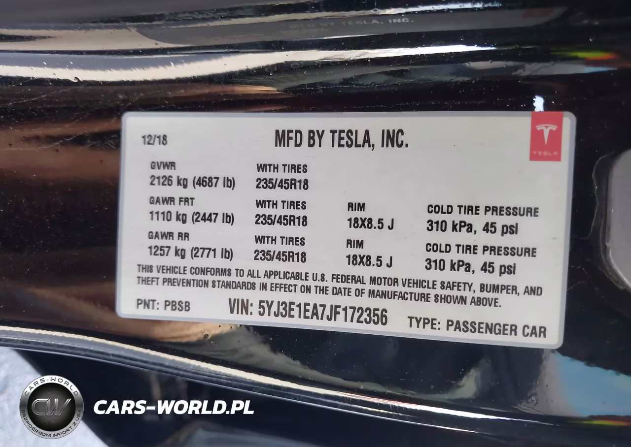 2018 Tesla Model 3 Long Range-Mid Range VIN:5YJ3E1EA7JF172356 - 9