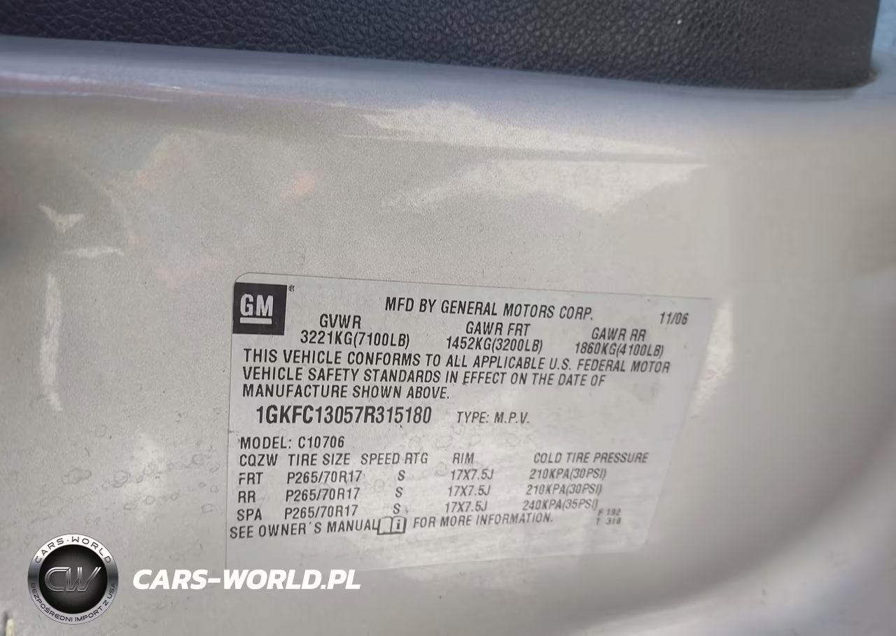 2007 GMC Yukon Sle VIN:1GKFC13057R315180 - 9