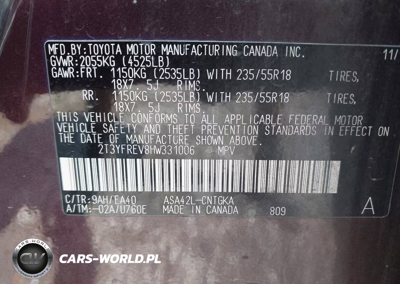 2017 Toyota Rav4 Limited VIN:2T3YFREV8HW331006 - 9