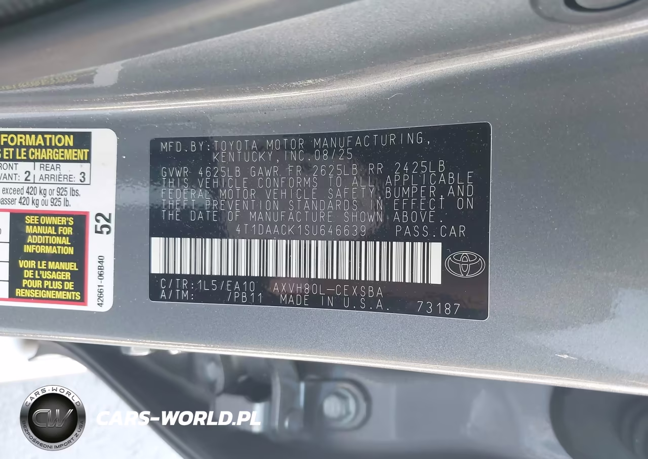 2025 Toyota Camry Se VIN:4T1DAACK1SU646639 - 9