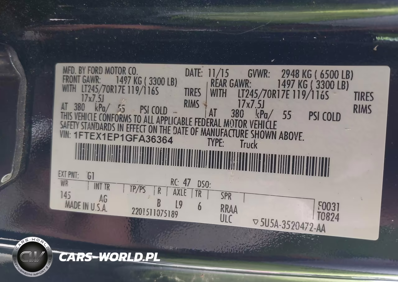 2016 Ford F-150 Xl VIN:1FTEX1EP1GFA36364 - 9
