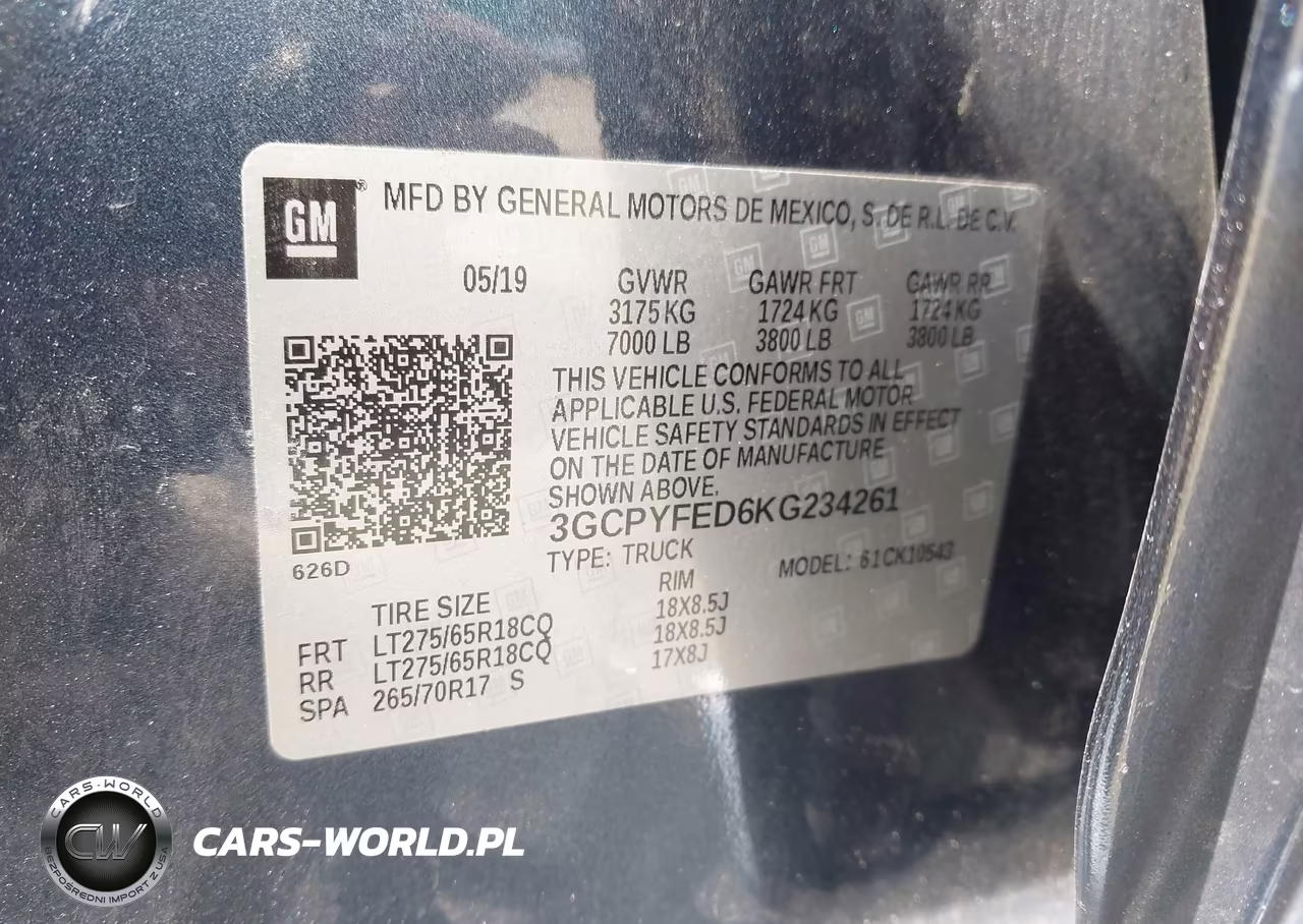 2019 Chevrolet Silverado 1500 Lt Trail Boss VIN:3GCPYFED6KG234261 - 9