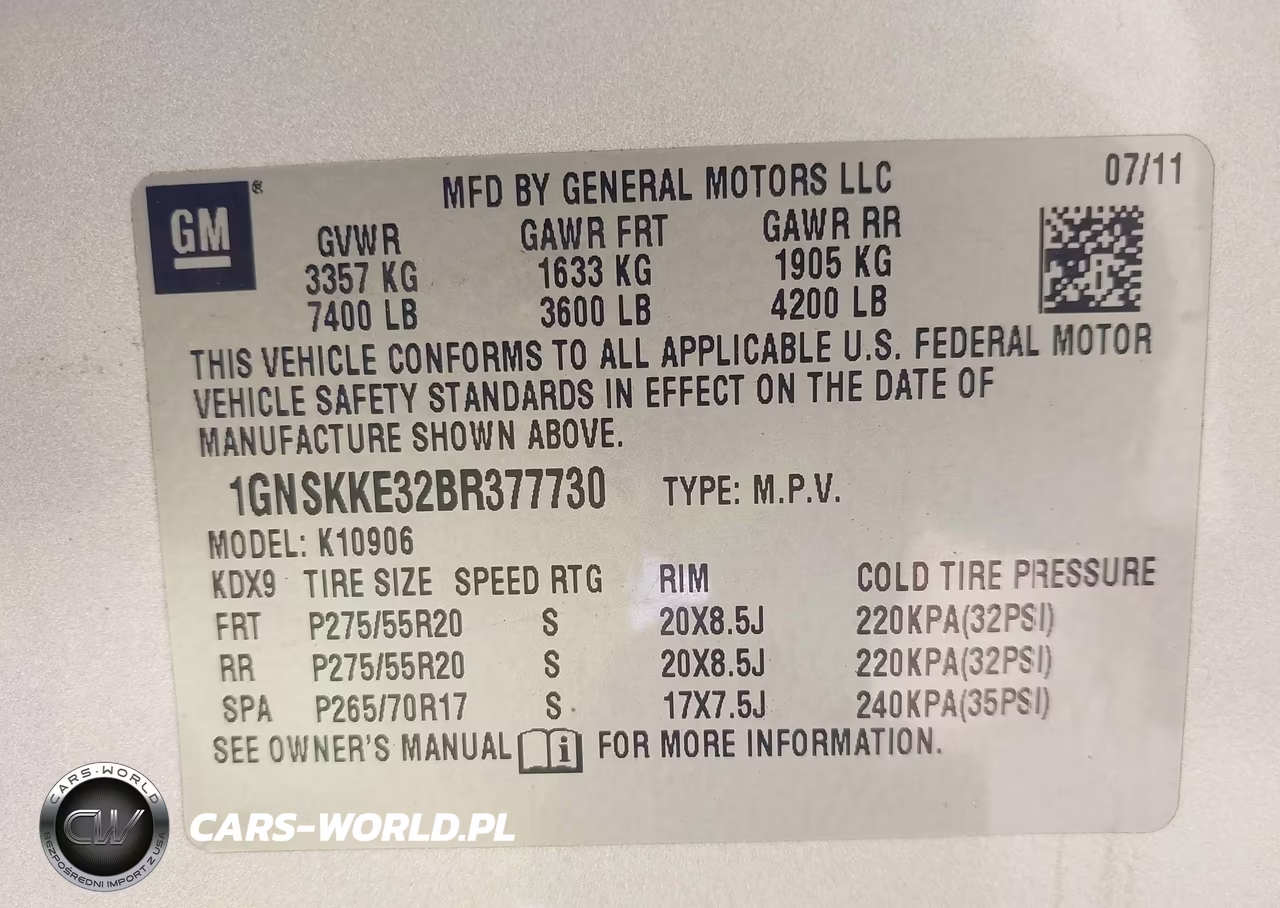 2011 Chevrolet Suburban Ltz VIN:1GNSKKE32BR377730 - 9