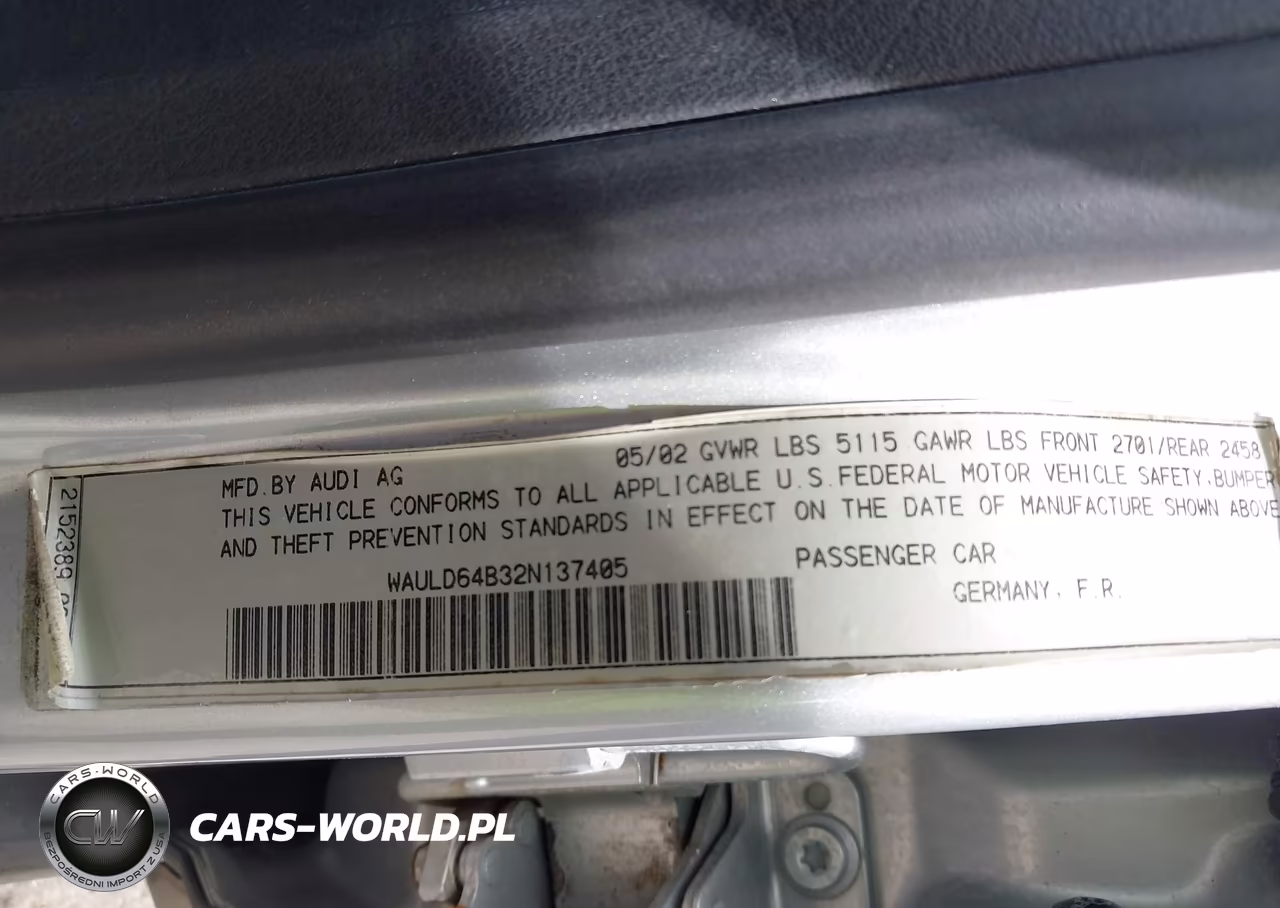 2002 Audi A6 2.7T VIN:WAULD64B32N137405 - 9
