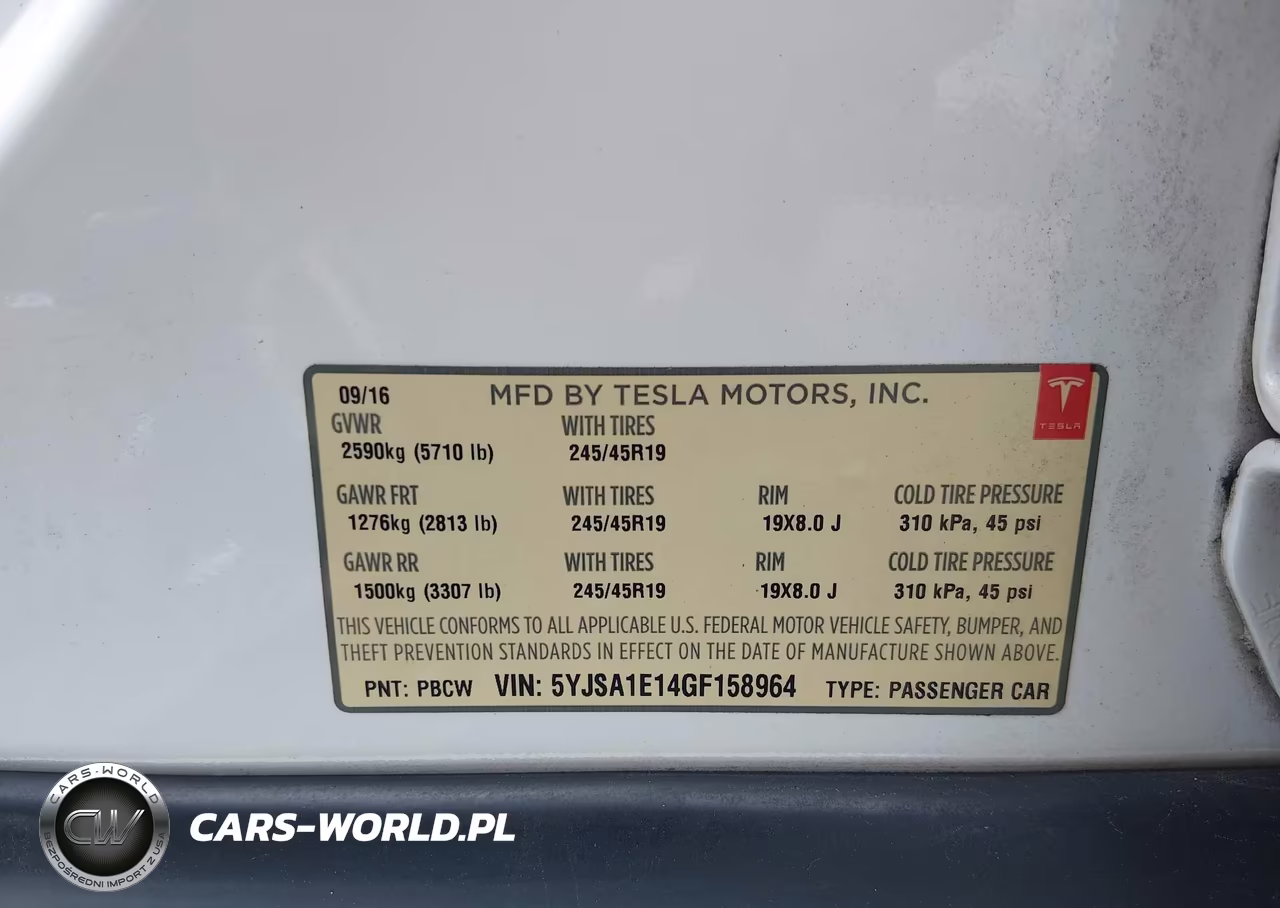 2016 Tesla Model S 60-70-75-85 VIN:5YJSA1E14GF158964 - 9