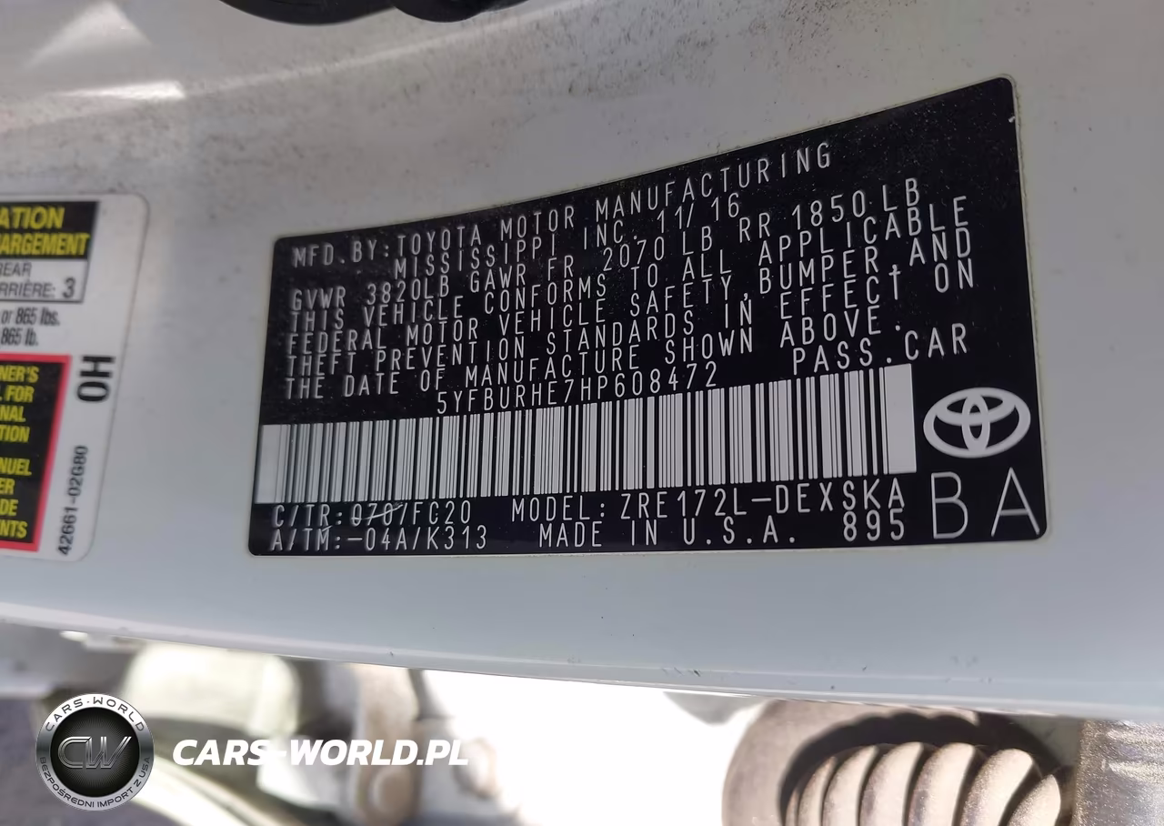 2017 Toyota Corolla Se VIN:5YFBURHE7HP608472 - 9