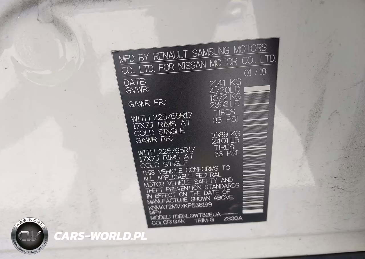 2019 Nissan Rogue Sv VIN:KNMAT2MVXKP536199 - 9