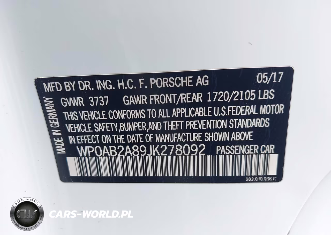 2018 Porsche 718 Cayman S VIN:WP0AB2A89JK278092 - 9