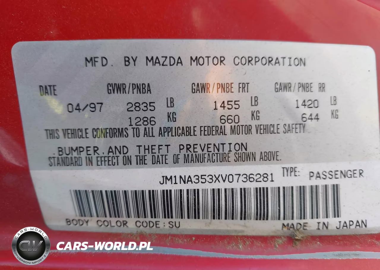 1997 Mazda Mx-5 Miata Leather Pkg-M Edition-Popular Equipment Pkg-R Pkg.-Sto-Sto-Edition-Touring Pkg VIN:JM1NA353XV0736281 - 9