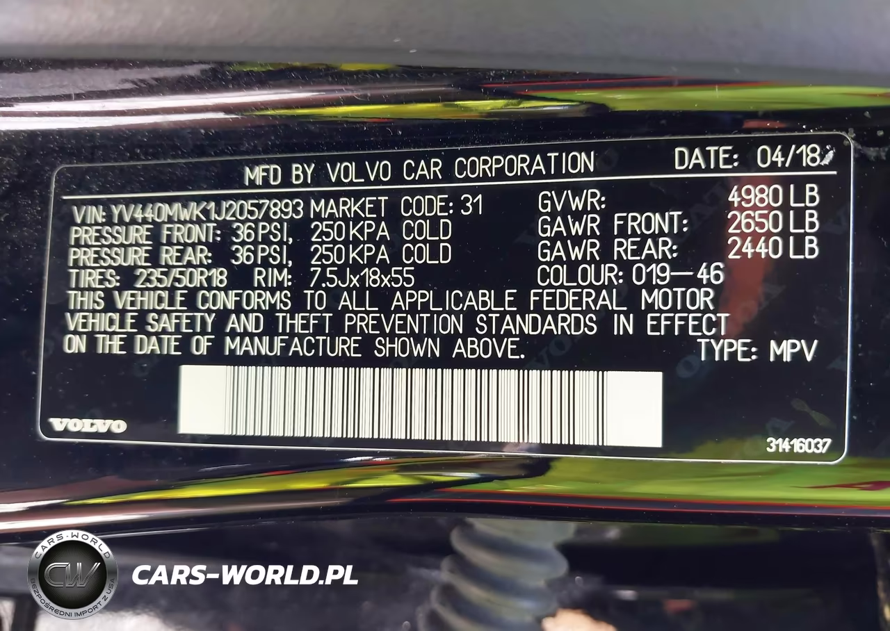 2018 Volvo V60 Cross Country T5 VIN:YV440MWK1J2057893 - 9