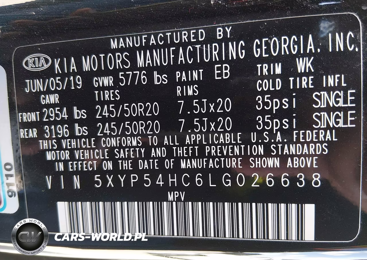 2020 Kia Telluride Sx VIN:5XYP54HC6LG026638 - 9