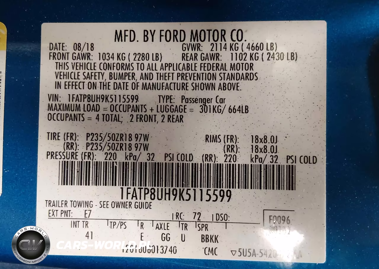 2019 Ford Mustang Ecoboost Premium VIN:1FATP8UH9K5115599 - 8