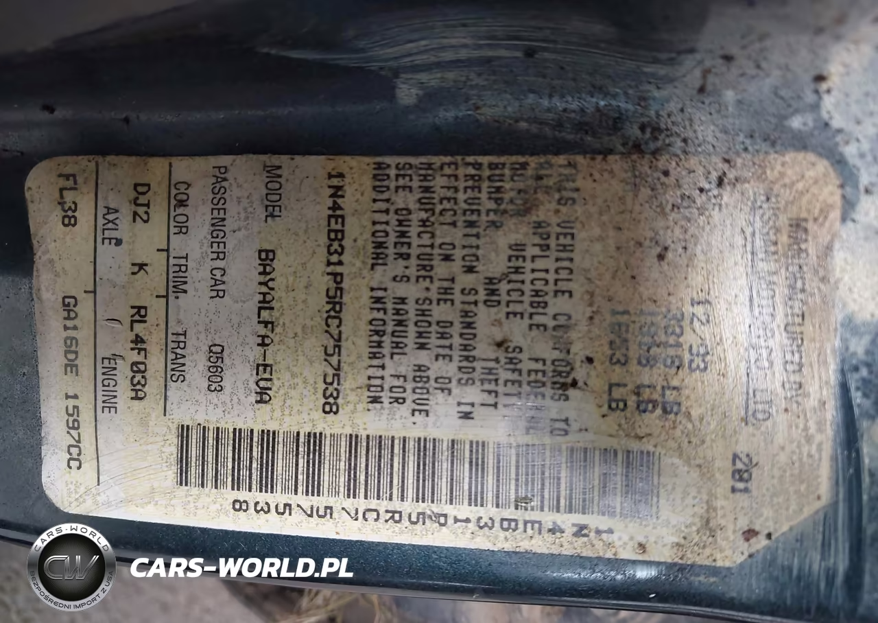 1994 Nissan Sentra E-Xe-Gxe-Le VIN:1N4EB31P5RC757538 - 9