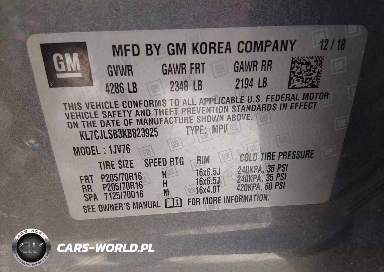 2019 Chevrolet Trax Lt VIN:KL7CJLSB3KB823925 - 9