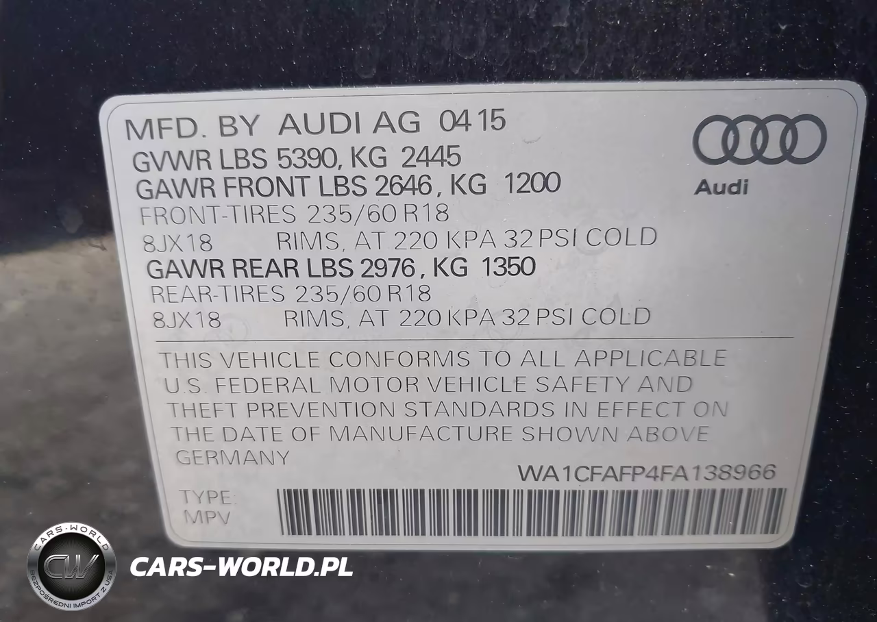 2015 Audi Q5 2.0T Premium VIN:WA1CFAFP4FA138966 - 9