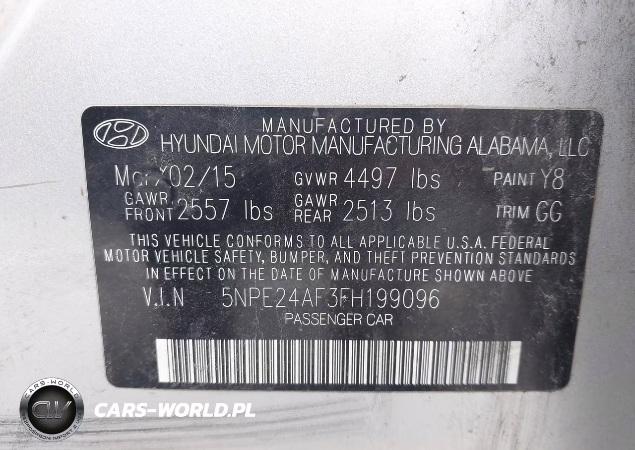 2015 Hyundai Sonata Se VIN:5NPE24AF3FH199096 - 9