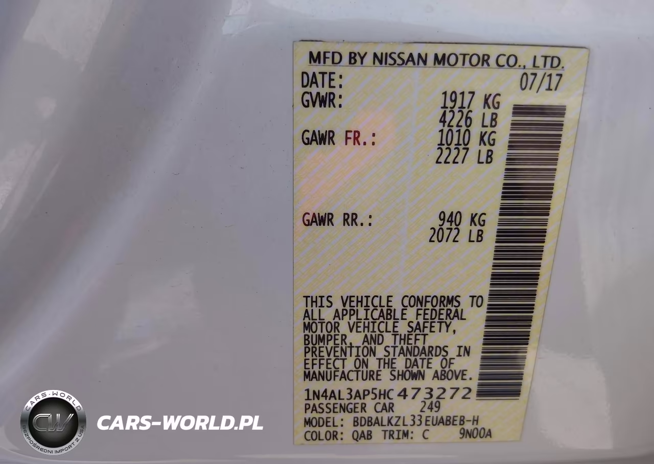 2017 Nissan Altima 2.5 Sv VIN:1N4AL3AP5HC473272 - 9