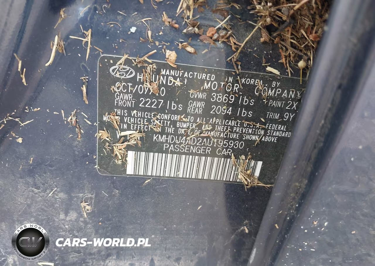 2010 Hyundai Elantra Gls VIN:KMHDU4AD2AU195930 - 9