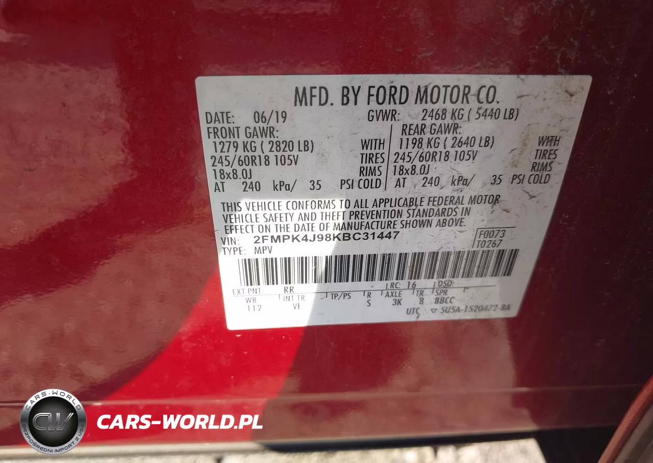 2019 Ford Edge Sel VIN:2FMPK4J98KBC31447 - 9